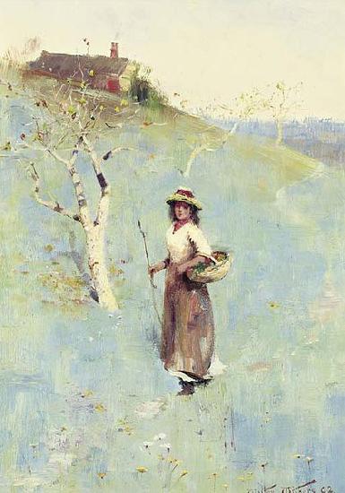 Walter Withers Farmer's Girl oil painting image